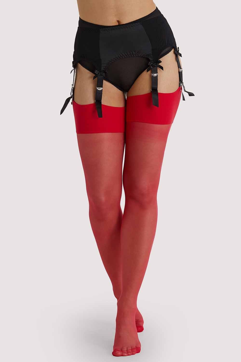 Lollipop Red Seamed Stockings