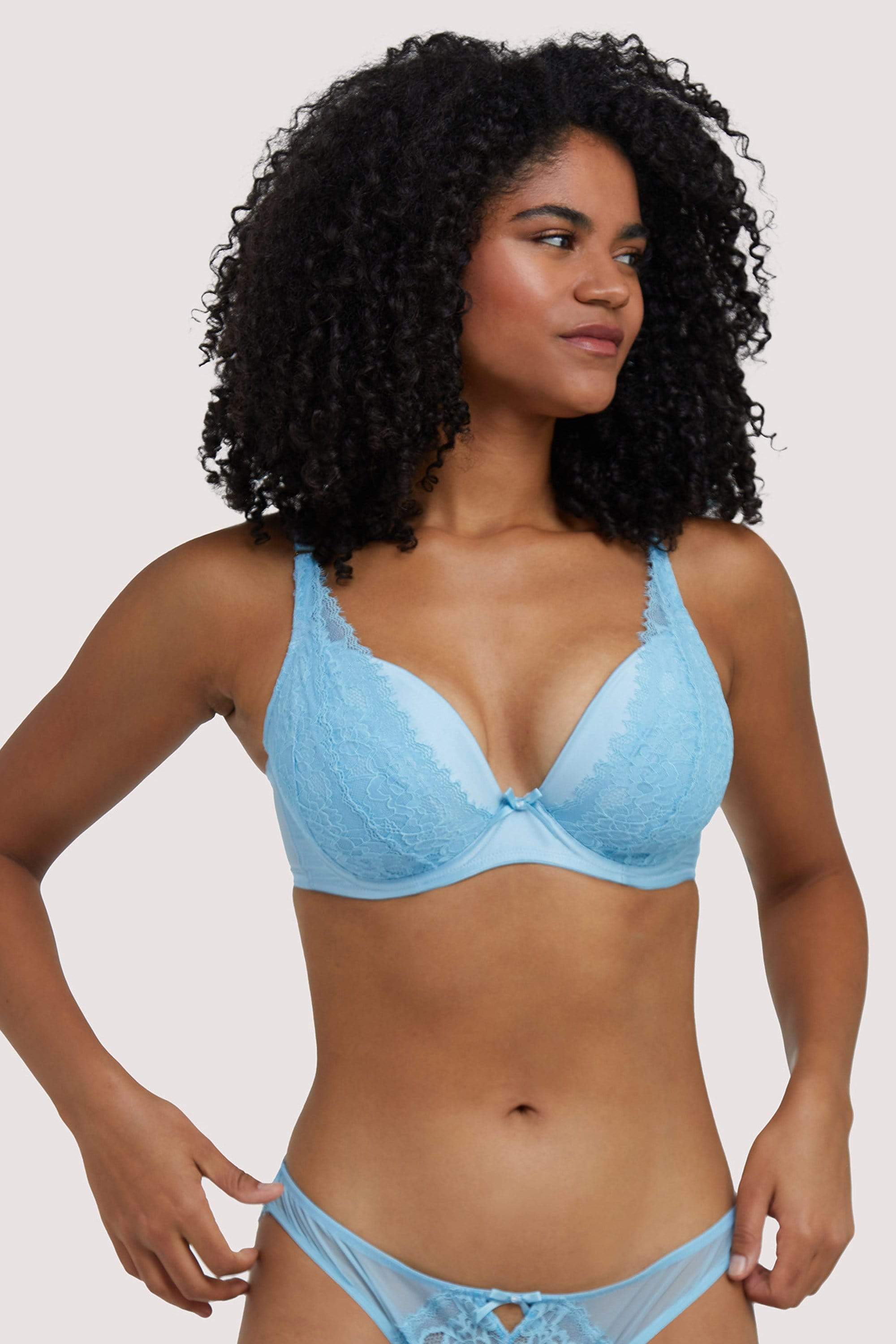 Sophia Light Blue Plunge & Push Up Bra