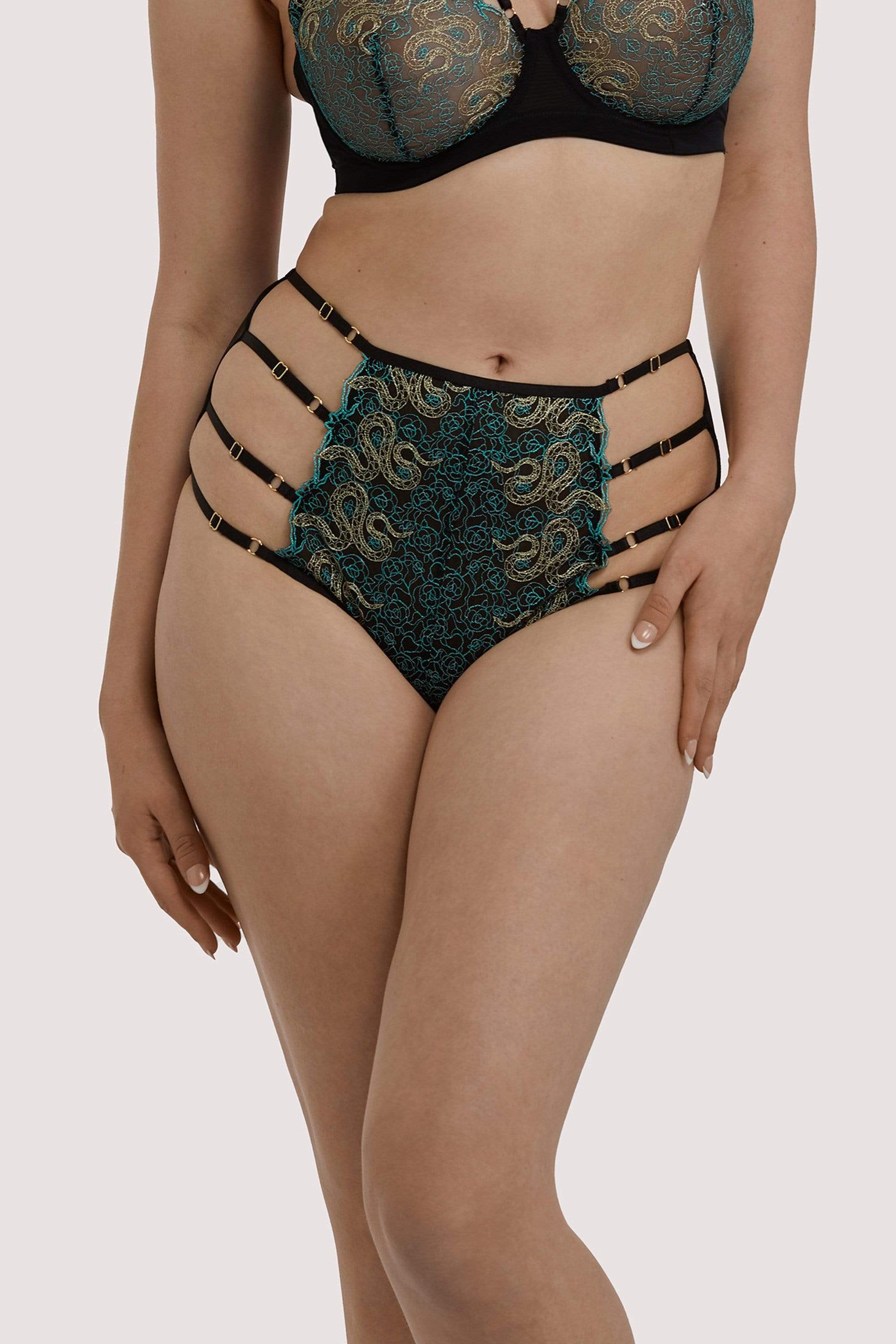 Dakota Green & Gold Snake High Waist Brief