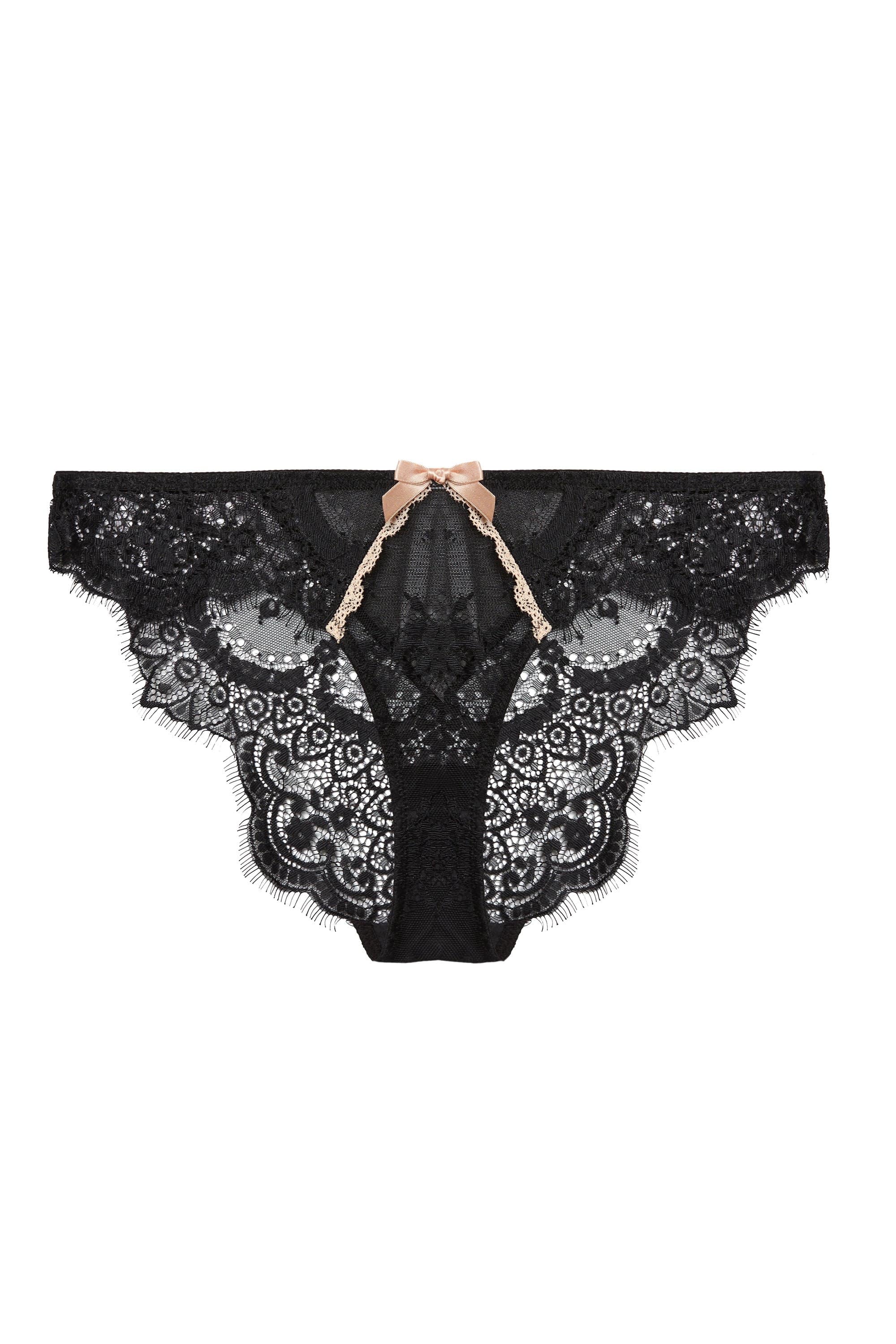 x Caresse Black Lace Mesh Brief