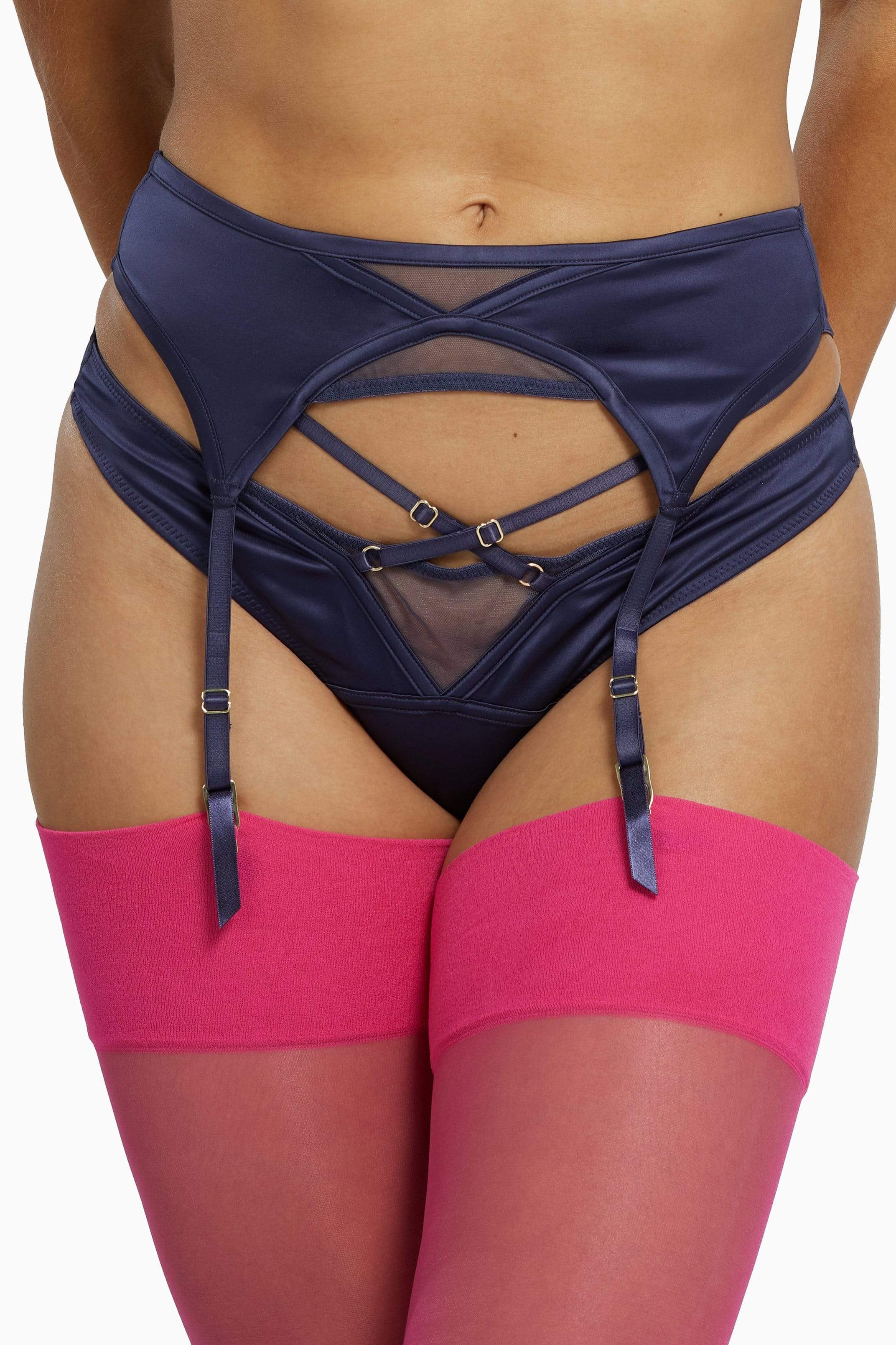 Playful Promises Philly Tulip Satin Suspender Belt