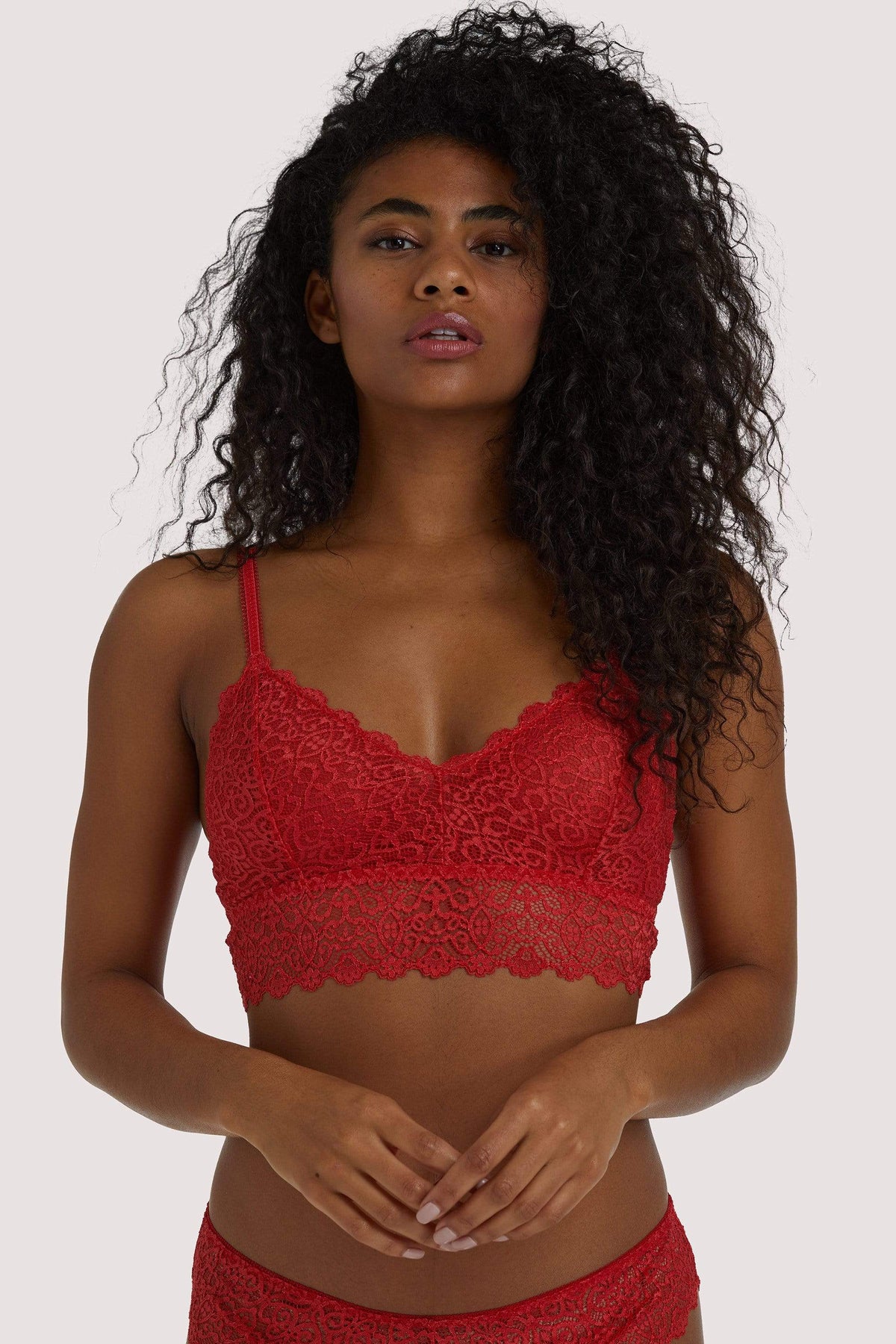 red lace bra top