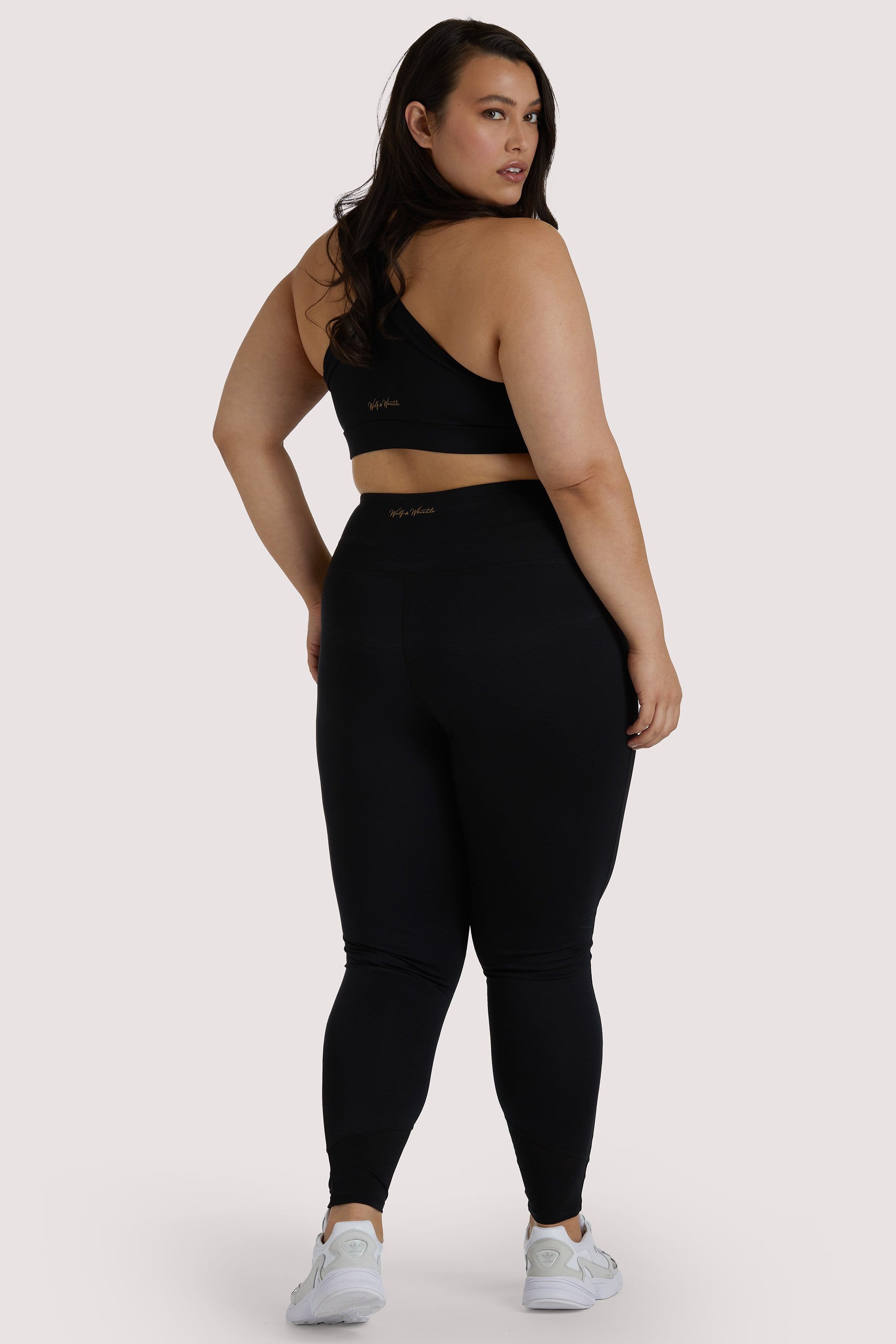 Eco Black Mesh Panel Leggings Curve