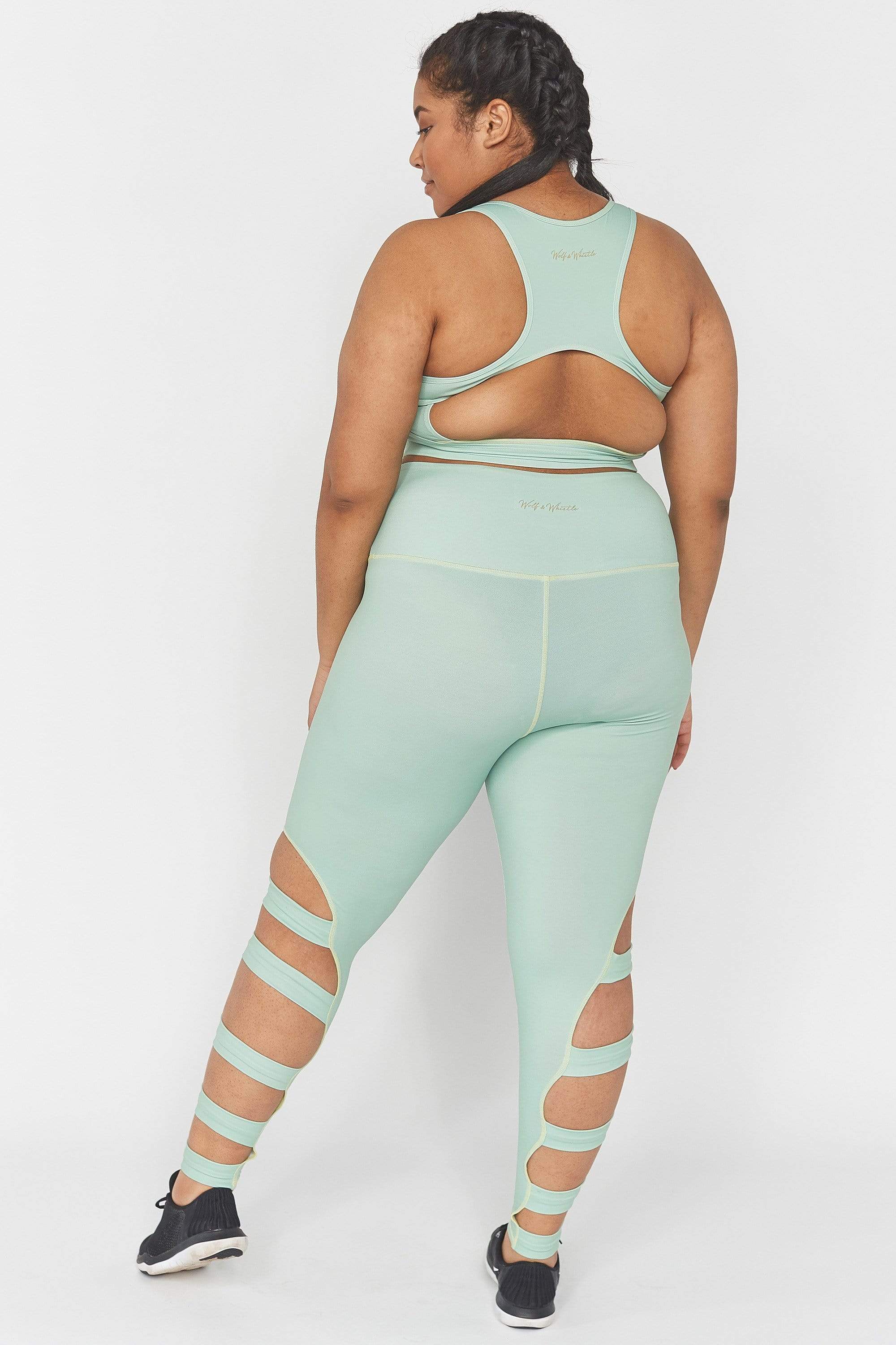 Green Long Strappy Curve leggings