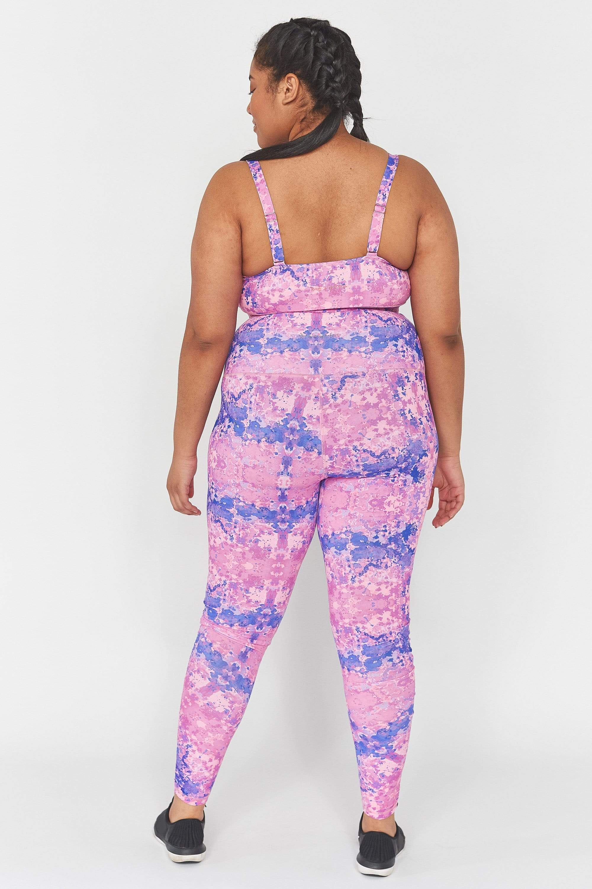 Pink Marble Print Long Curve Legging