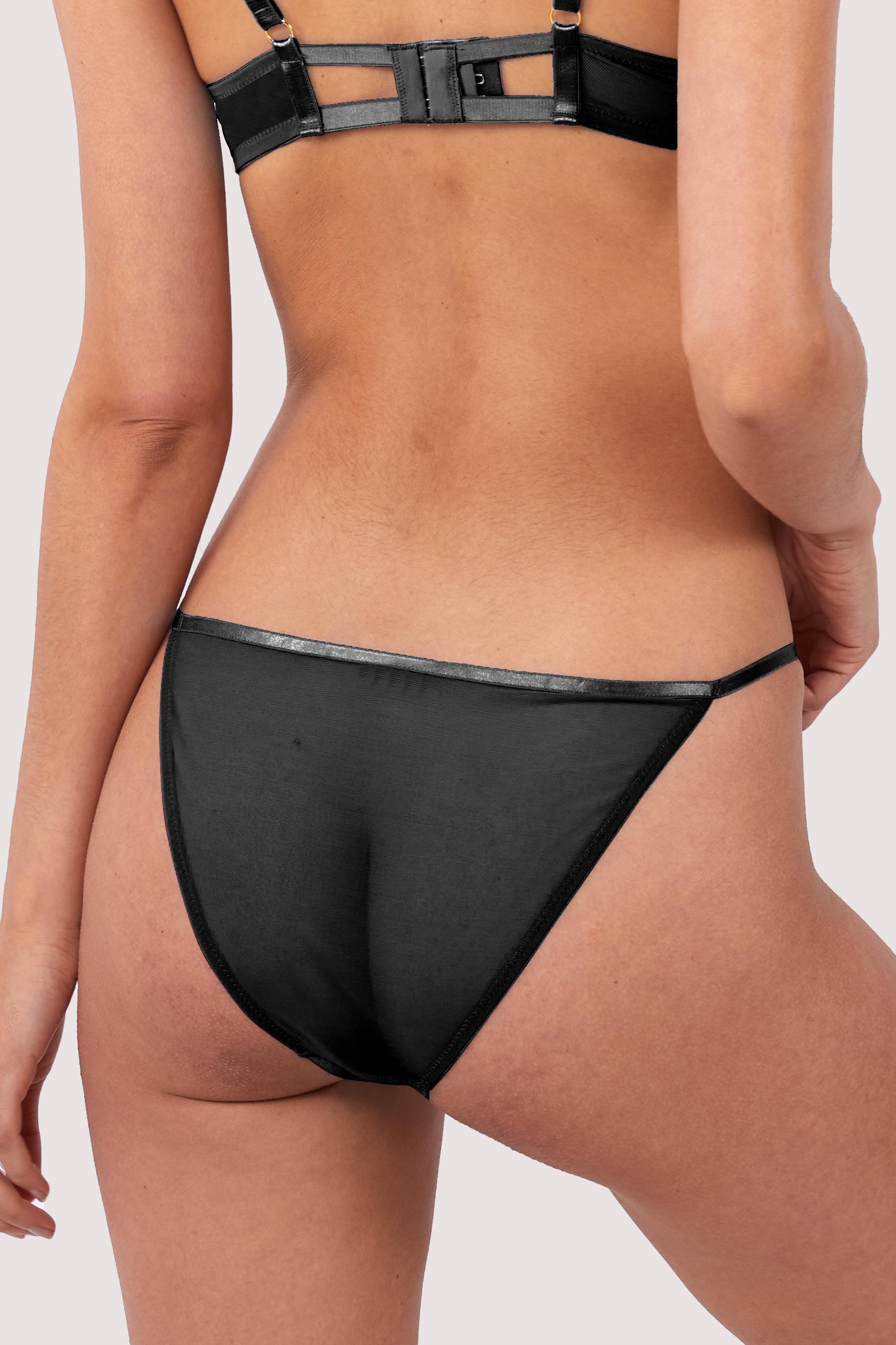 Cora Black Mesh & Trim Cut Out Brief