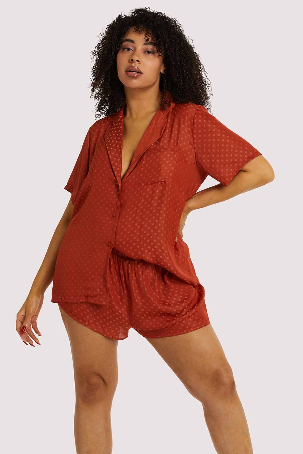 Rust Spot Satin Pyjama Set