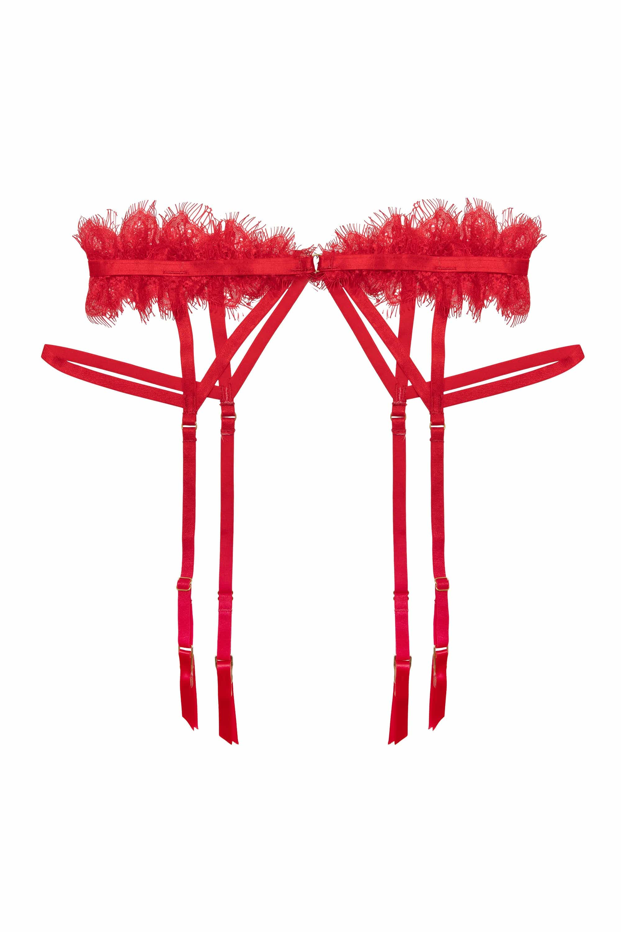 Chantal Red Lace Suspender