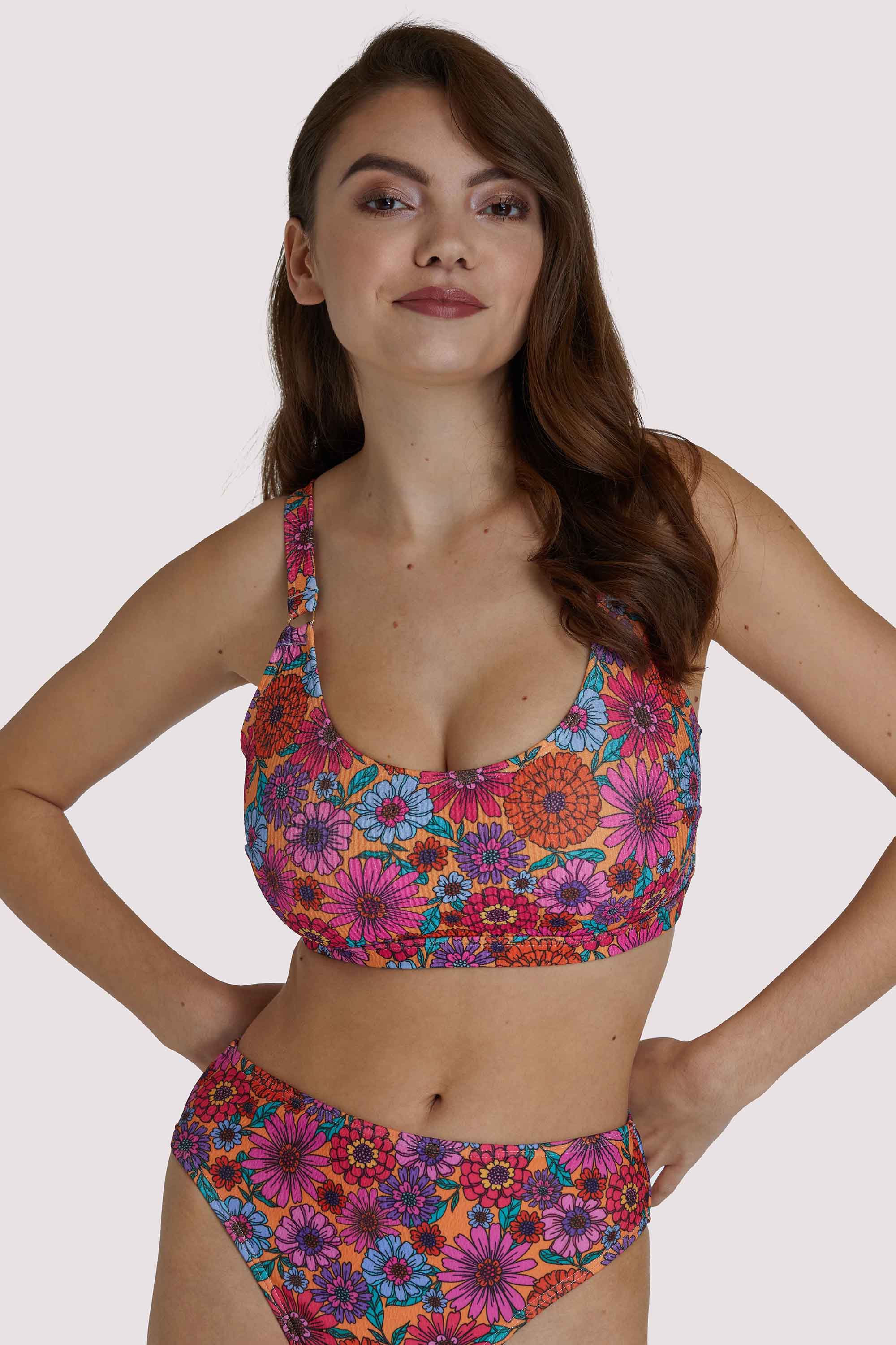 Scarlett Floral Fuller Bust Crop Bikini Top