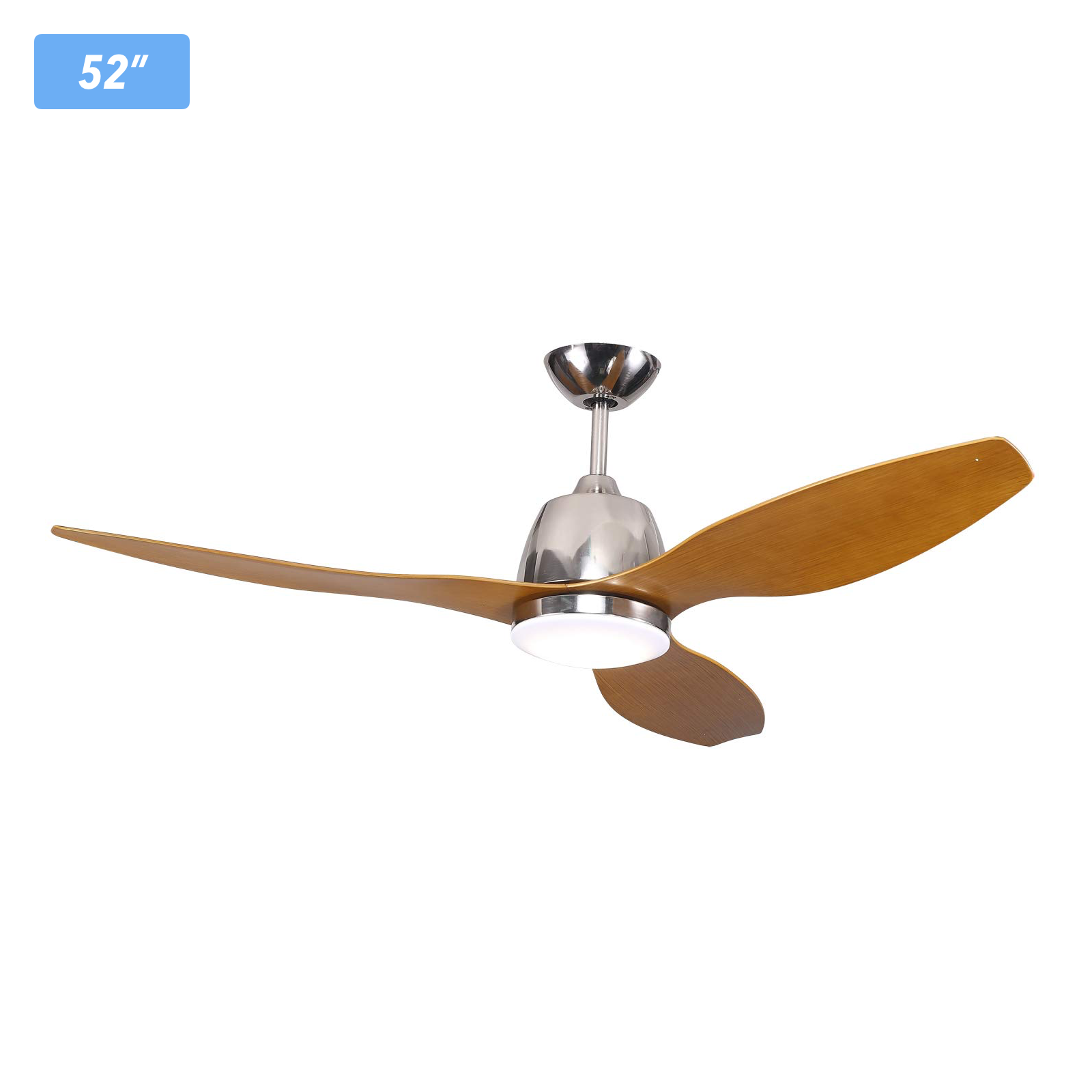 Flush Mount Ceiling Fan With Led Light 52 65w St Finish 4000k