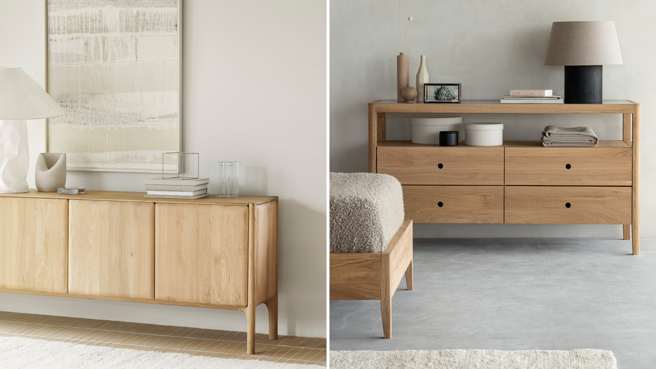 New PI sideboard and Spindle dresser by Ethnicraft