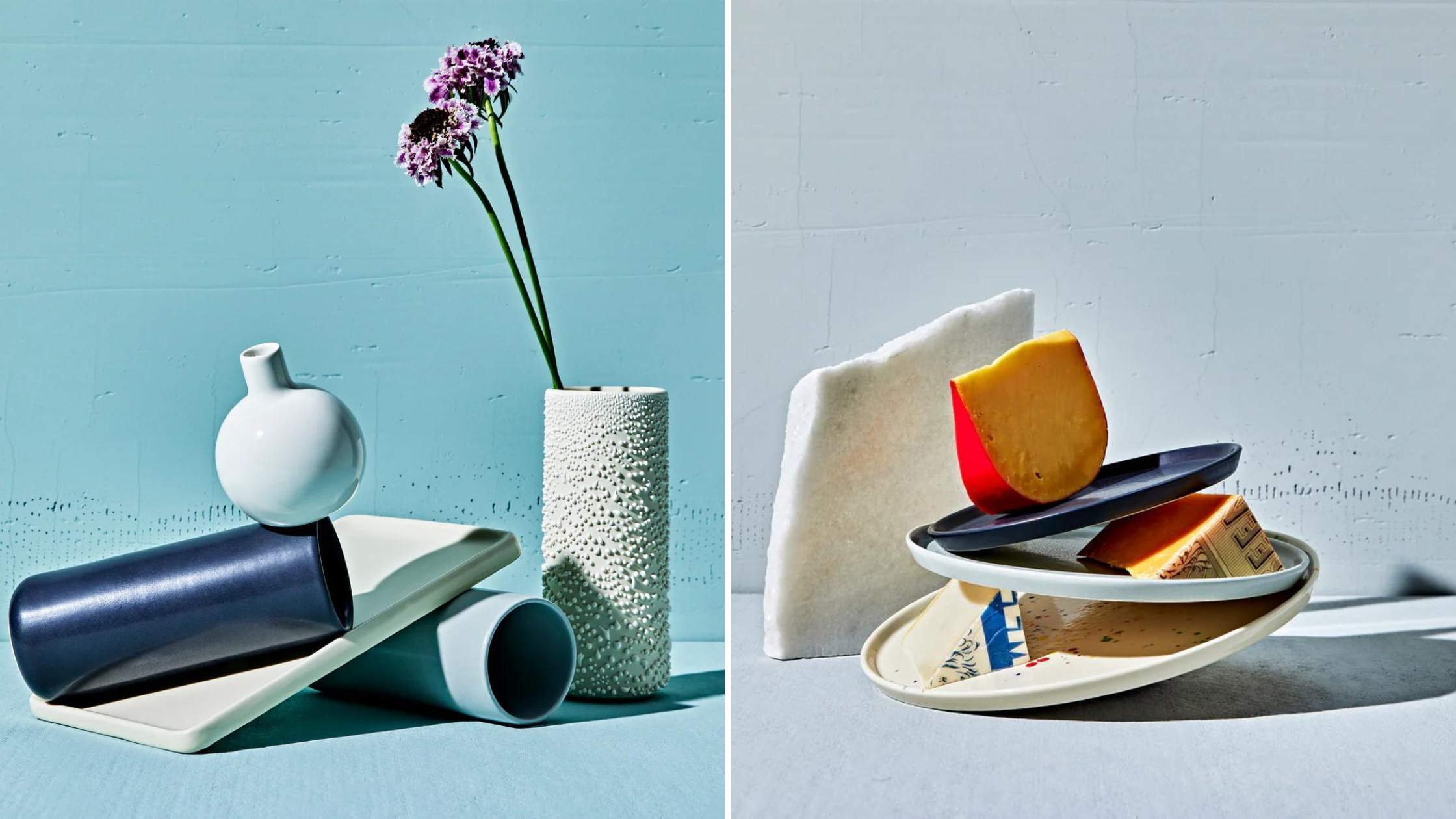 Handcrafted plates, trays, and vases from Felt + Fat.