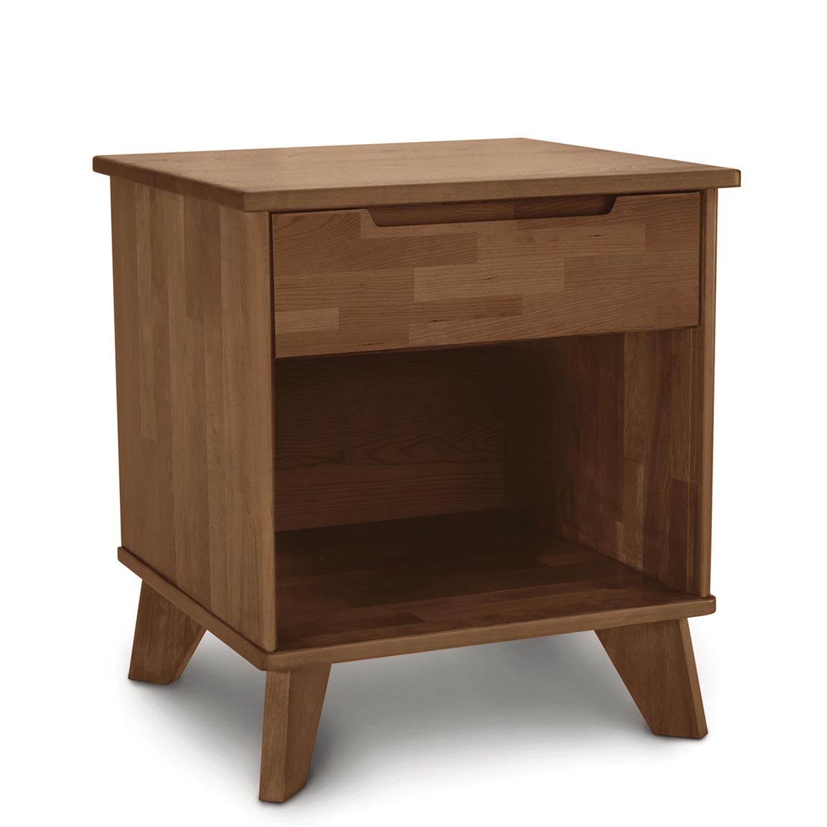 Linn One Drawer Nightstand in Saddle Cherry