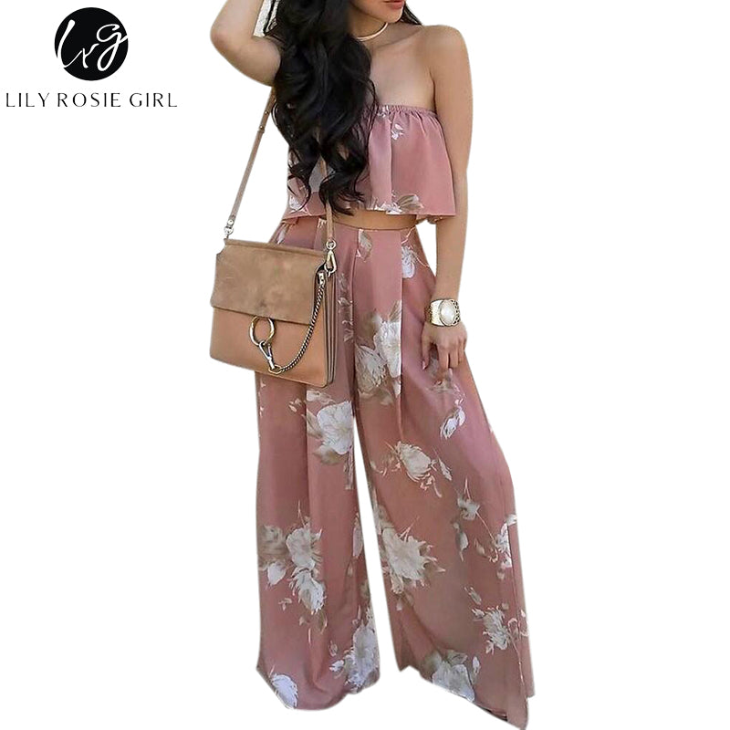 two piece jumpsuit floral