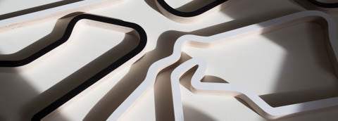 Brands Hatch, Donington Park GP, Jose Carlos Pace and Silverstone Racing Circuit Wall Art Sculptures in Black and White Finishes
