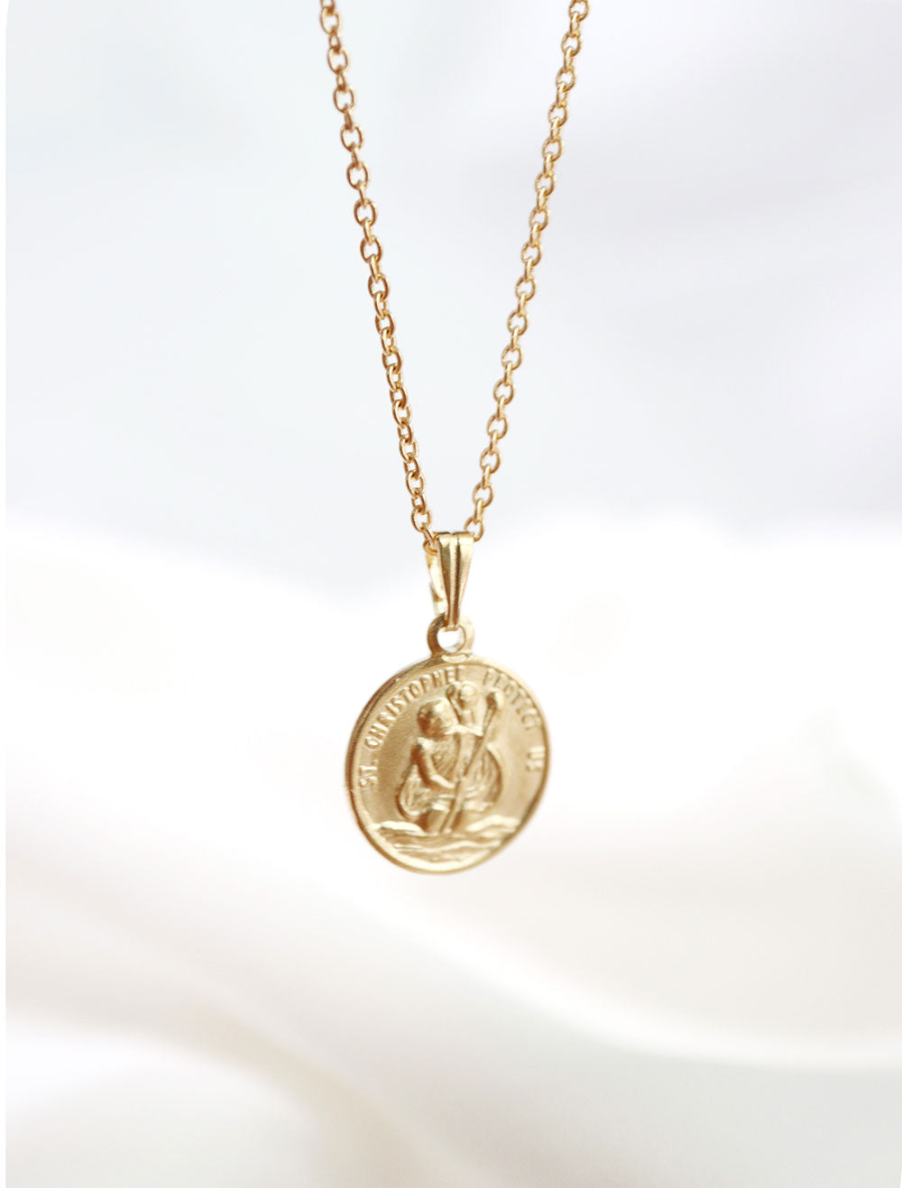 9ct Gold St Christopher Rectangle Necklace – PI London