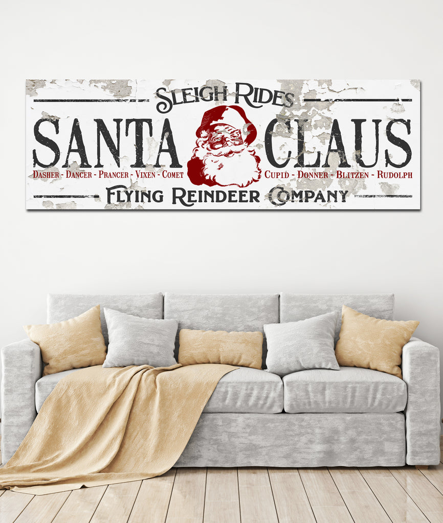 Modern Farmhouse Christmas Santa Sign - Sleigh Rides ...