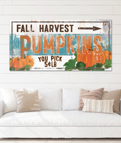 Fall Harvest Pumpkins Vintage Canvas Wall Art - LC54 – Walls of Wisdom