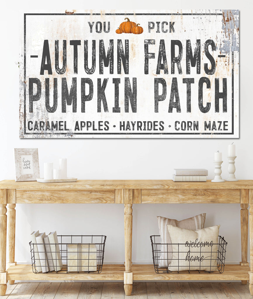 White Autumn Farms Pumpkin Patch Canvas Wall Art - LC60 – Walls of Wisdom