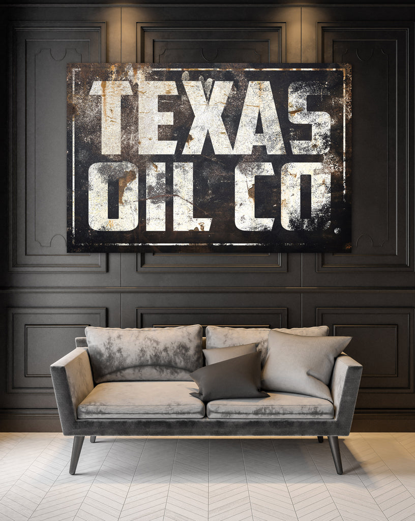 Texas Wall Art Vintage Signs Canvas Prints - Texas Oil Co. – Walls of