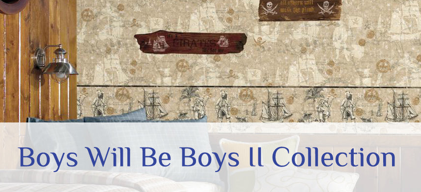 About Wall Decor's "Three Sisters Studio Boys Will Be Boys II" Wallpaper Collection