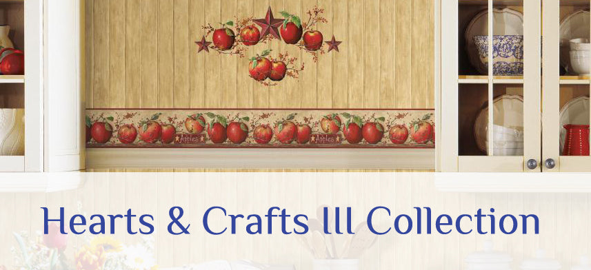 About Wall Decor's "Three Sisters Studio Hearts & Crafts III" Wallpaper Collection