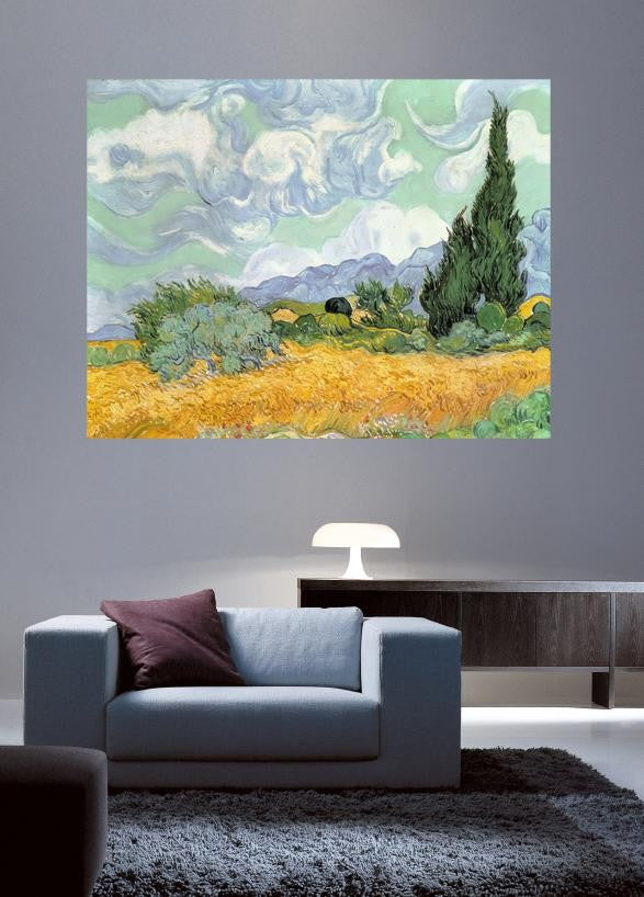 Van Gogh Wheatfield With Cypresses 18 Wall Decal