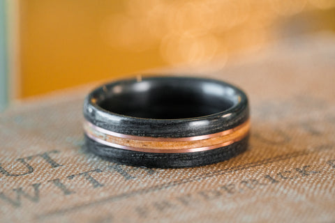 Picture of a Rustic & Main Ring made from whiskey barrel