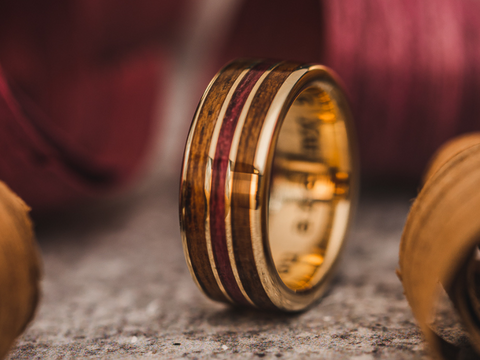 custom-solid-yellow-gold-ring-inlaid-with-battleship-teak-purple-heart-wood