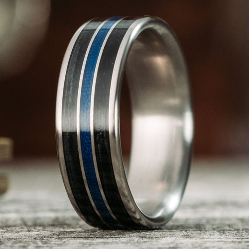 Buy The Langton, Thin Blue Line Ring, Pinstripe Ring, Thin Inlay Ring,  Masculine Ring, Blue Stripe Ring, Mens Wedding Ring, Mens Engagement Ring  Online in India - Etsy