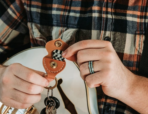 groomsmen-gifts-golden-age-supply-genuine-leather-guitar-pic-keychain-made-in-usa-rustic-and-main