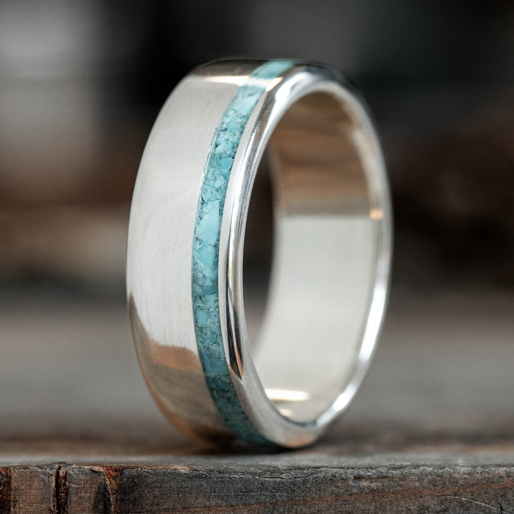 Unique Men's Ring with Meteorite & Turquoise | Jewelry by Johan - Jewelry  by Johan