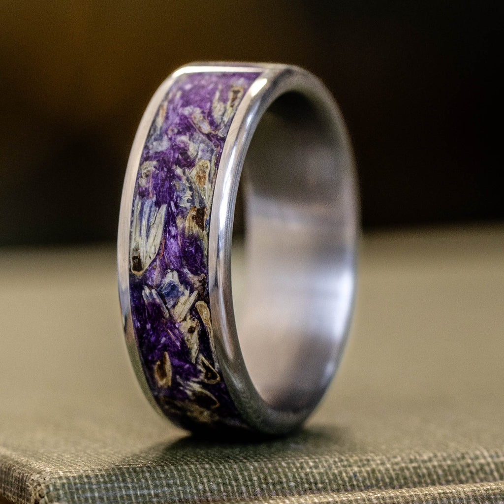Purple Tungsten Wedding Ring - Black Tungsten Ring - Purple Wedding Band -  Black | Black tungsten wedding ring, Wood wedding ring, Wood wedding ring  mens