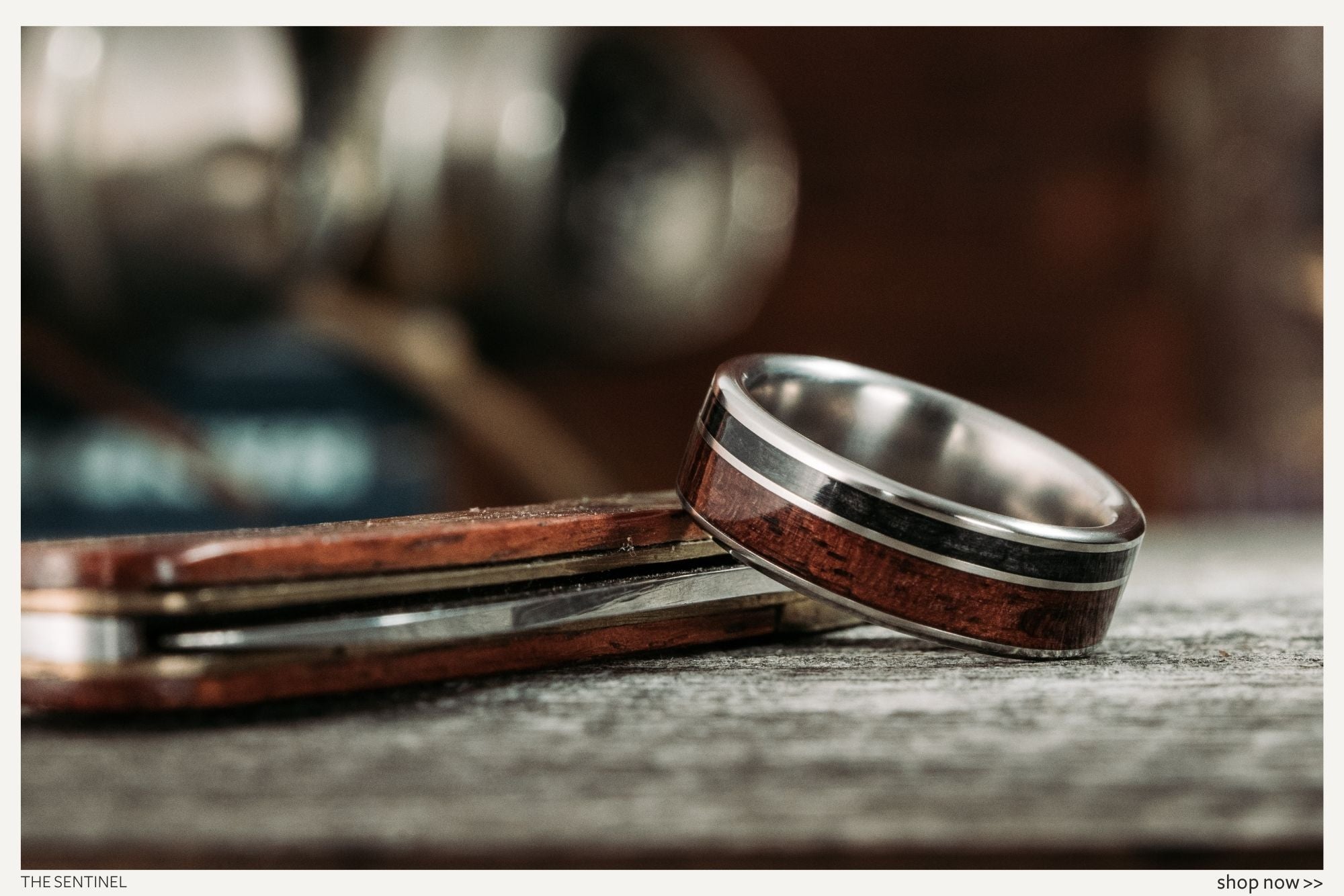 our-favorite-rugged-rustic-wedding-bands-for-him-the-sentinel-1903-rifle-stock-weathered-whiskey-barrel-rustic-and-main