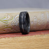 (In-Stock) Weathered Whiskey Barrel w/Centered White Gold - Size 9/8mm Wide