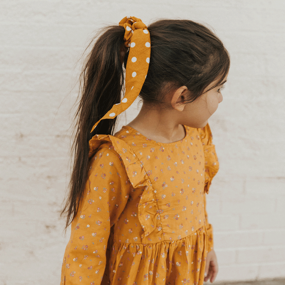 ALL TIED UP SCRUNCHIE SET MINI mustard polka dot – Poppy & Peonies