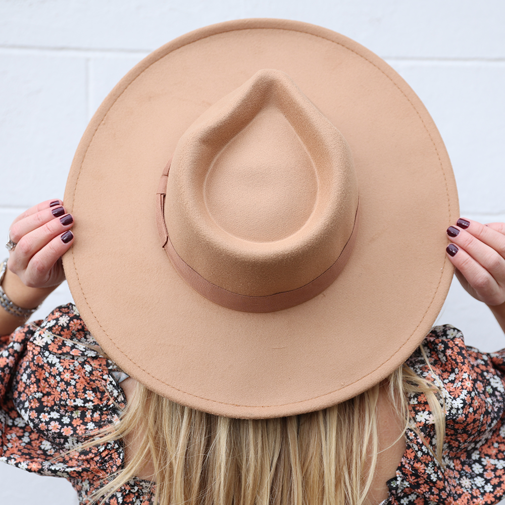 Pyltt Retro Rancher Hat With Wide Brim Vintage Style Men's Felt Hat Vacation Supply Yellow