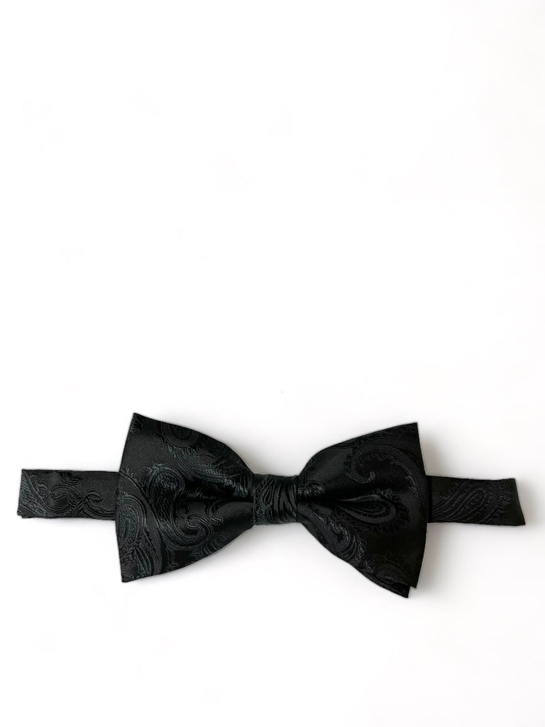 Black Diamond Point Silk Self-Tied Bow Tie