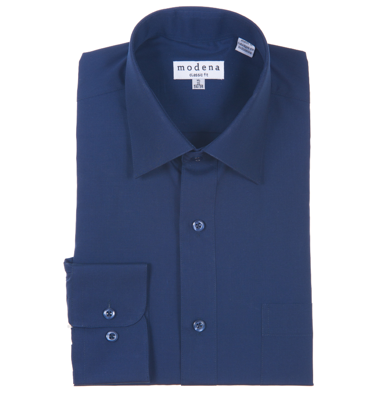 Calvin Klein Dark Blue Button Up Dress Shirt Long Sleeve Men Size 17 3 -  beyond exchange