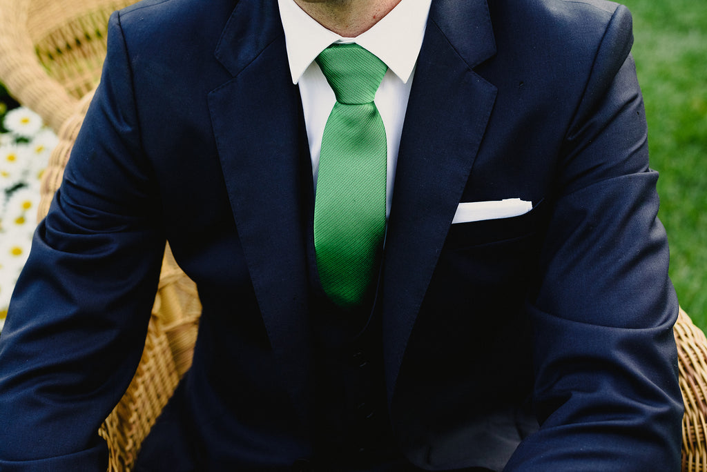 green neckties by Paul Malone for Spring 2024