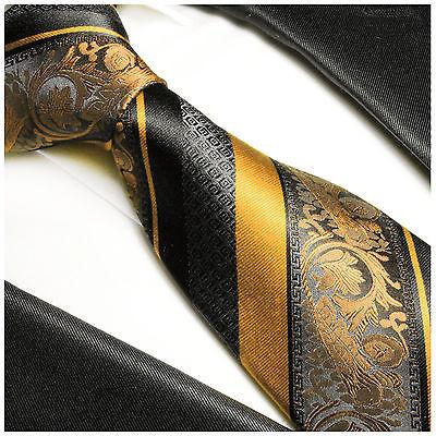 Gold and Black Silk Tie and Pocket Square – Paul Malone