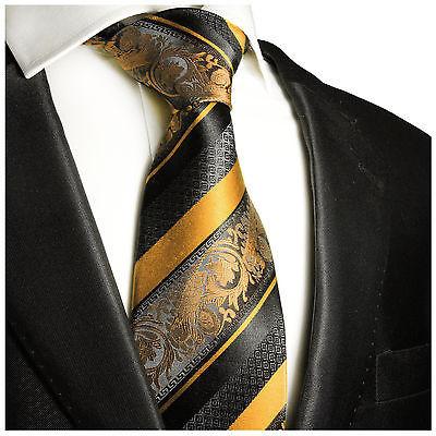 Gold and Black Silk Tie and Pocket Square | Paul Malone