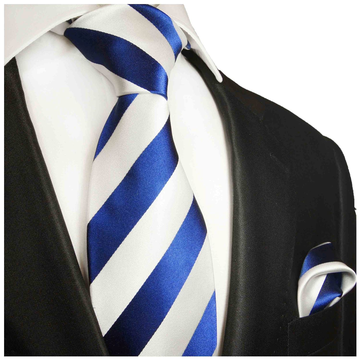 Wall Street Navy & White Stripe Tie