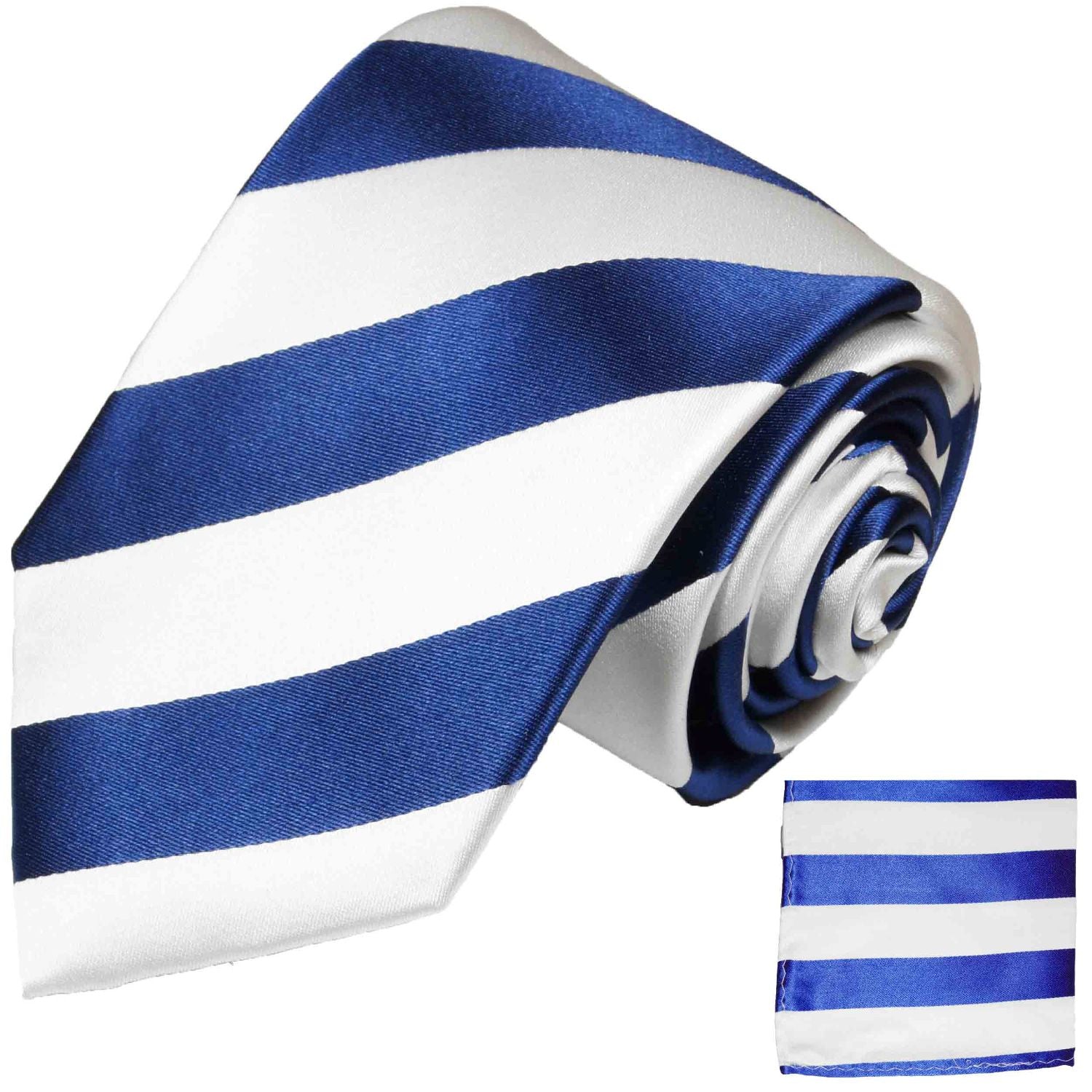 Wall Street Navy & White Stripe Tie