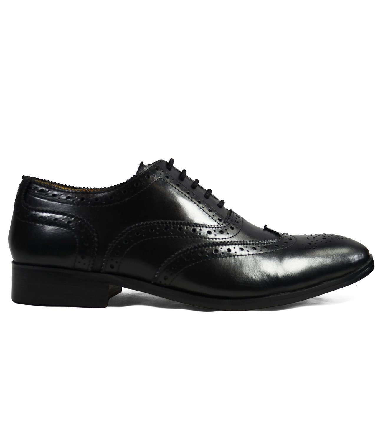 BERKLEY Full Brogue Derby in Black. All Leather Dress Shoes | Paul Malone