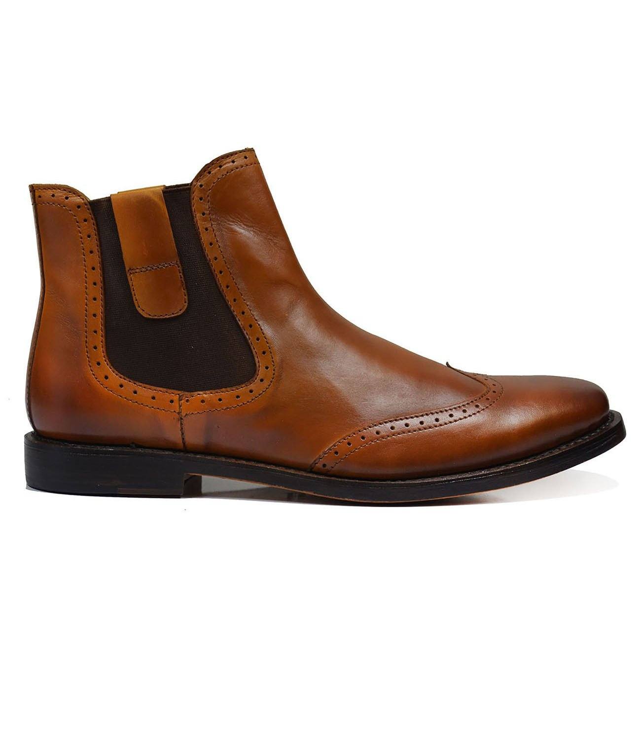 CHELSEA Elegant Brown Full Leather Chelsea Boots | Paul Malone