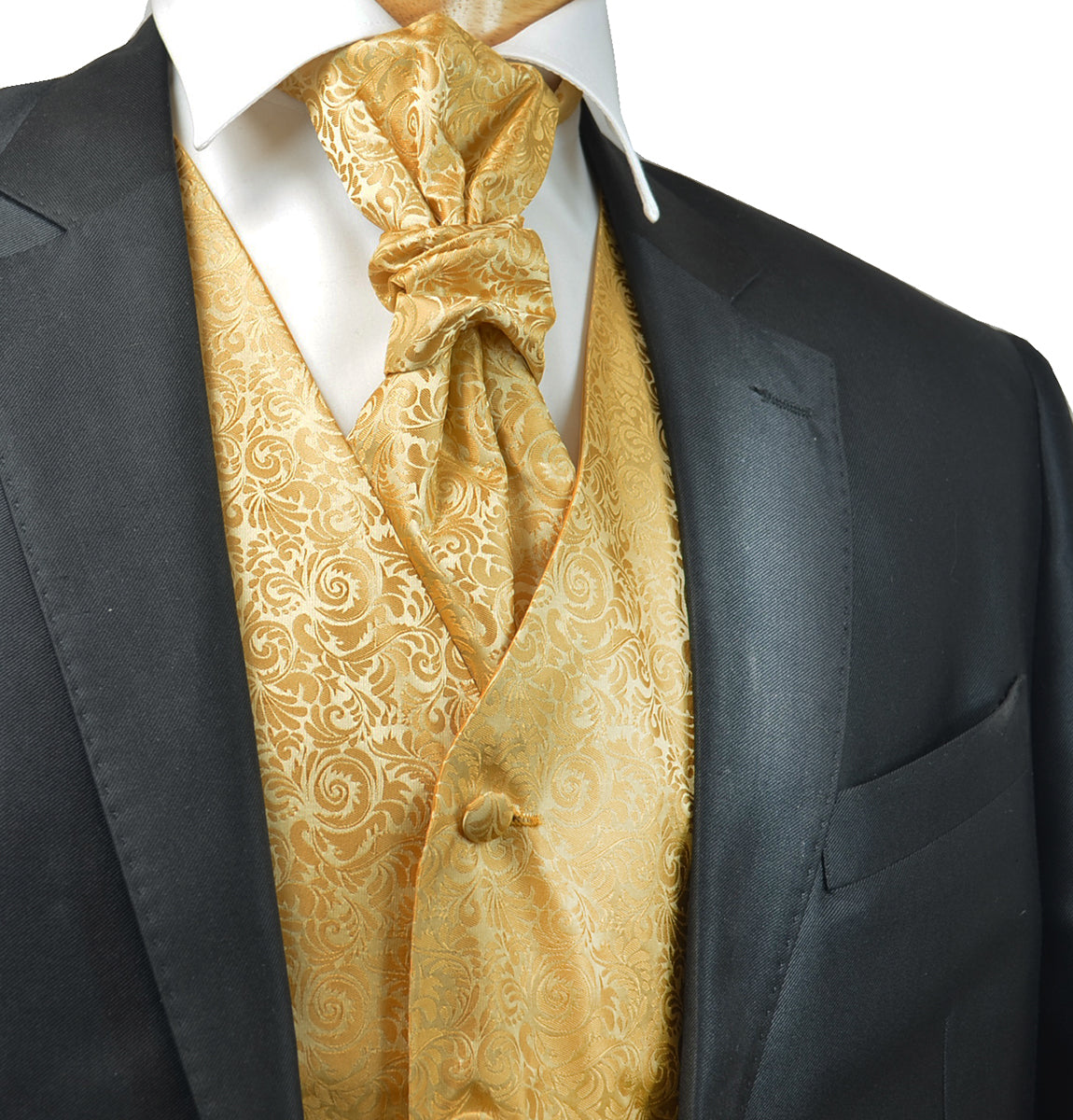 Amazoncom BarryWang Formal Men Dress Vest Matched Paisley Tie Set Suit  Waistcoat Wedding 5PCS Gold Small  Clothing Shoes  Jewelry