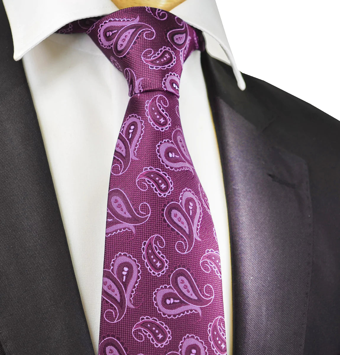 Plum Artisan Paisley Mens Tie