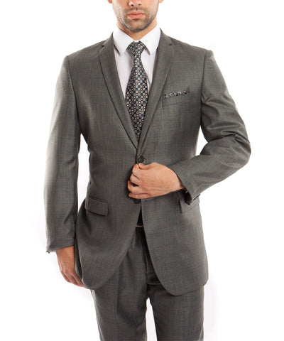 Young Men Light Gray Tight 2 Button Ultra Slim Fitting Suit 2 Piece M085S-05