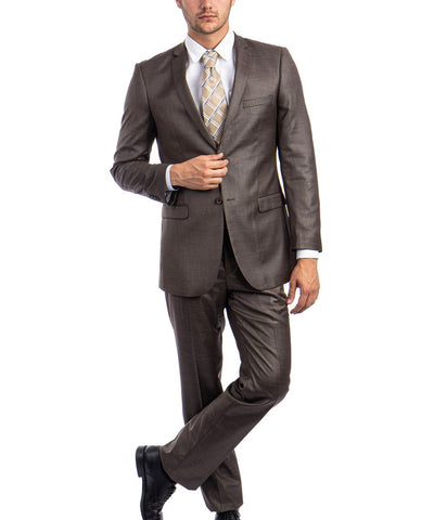 Young Men Light Gray Tight 2 Button Ultra Slim Fitting Suit 2 Piece M085S-05